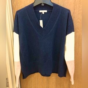 Madewell Color Block V-Neck Sweater